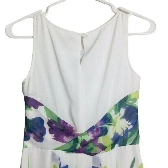 Lauren Ralph Lauren Dress Size 2P White Floral Print Sleeveless Summer - Picture 12 of 12